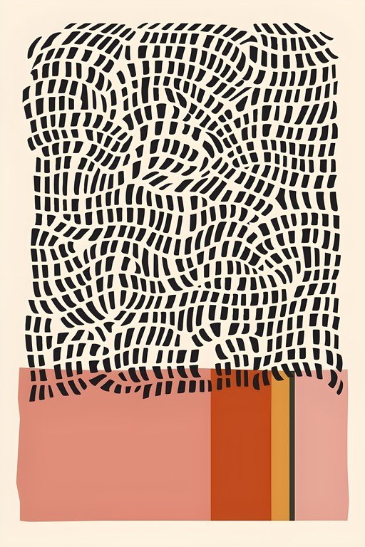 Abstract Mid-Century Modern Art with Organic Shapes