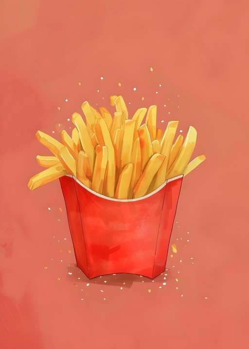 Crispy French Fries in Red Container