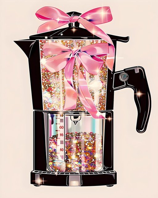 Sparkling Coffee Maker with Pink Bows