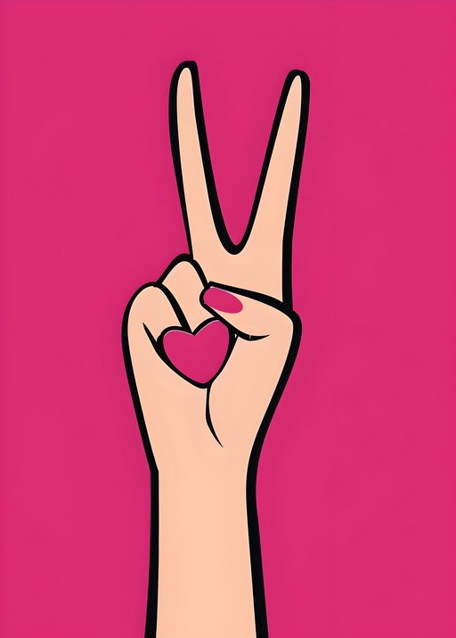 Peace Sign with Heart
