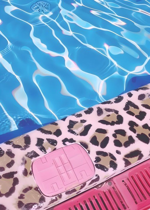 Leopard Print Poolside with Pink Accents