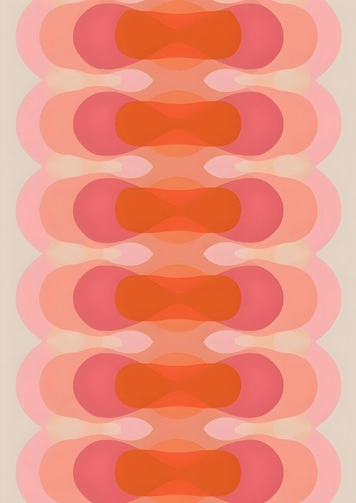 Retro Abstract Pattern with Warm Orange and Pink Hues