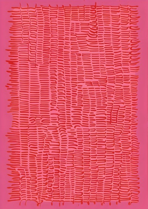 Abstract Red and Pink Line Art