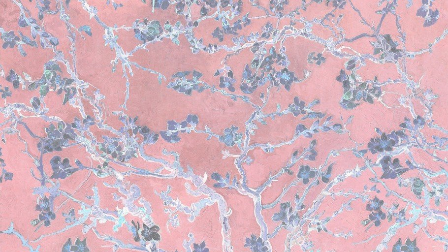 Blossoming Almond Branches on Pink Background