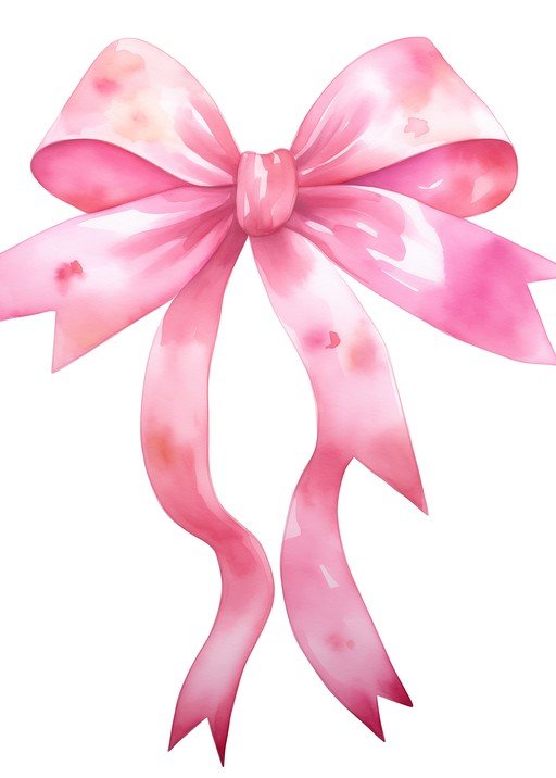Pink Watercolor Bow