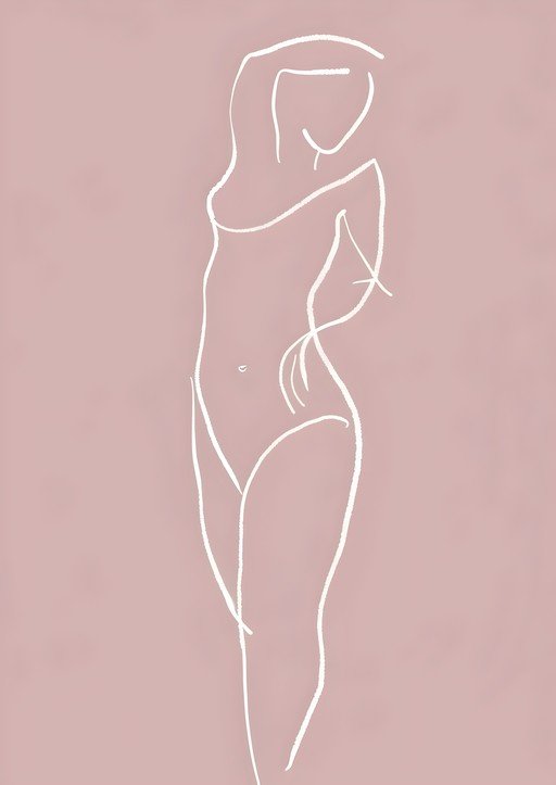Minimalist Line Art of a Woman's Silhouette
