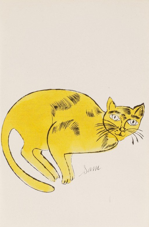 Yellow Cat Illustration with Black Markings
