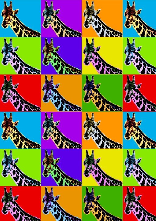 Pop Art Giraffe Collage