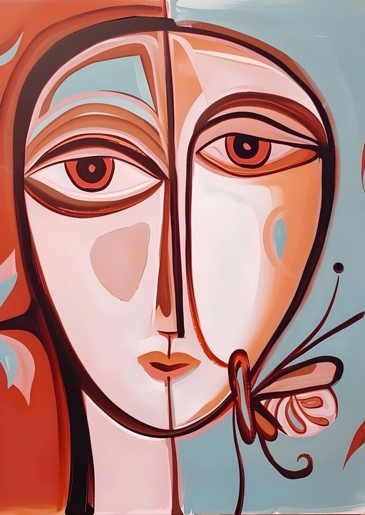Abstract Portrait with Butterfly