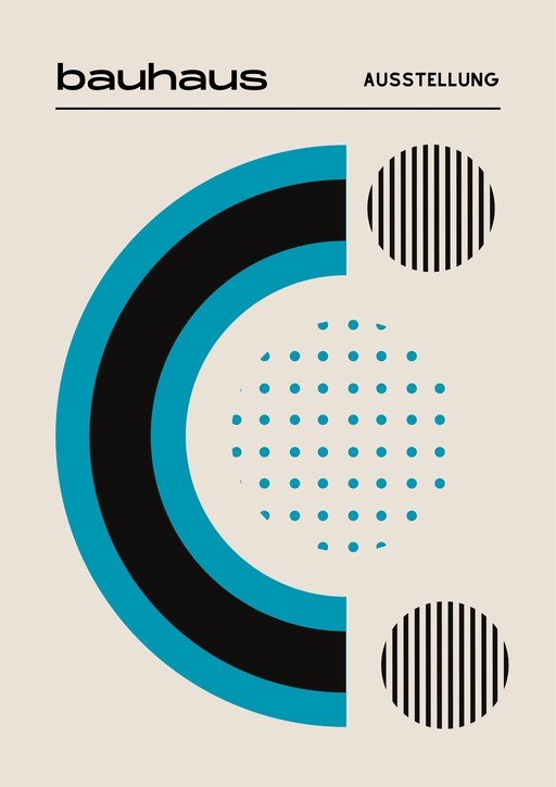 Bauhaus Exhibition Poster with Geometric Design