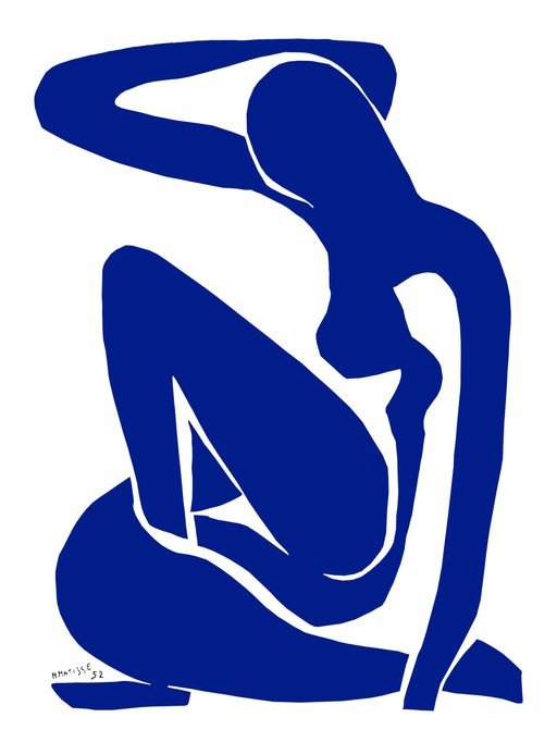 Blue Nude Silhouette Art Print