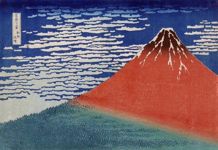 Red Fuji by Hokusai