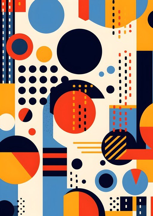 Abstract Geometric Composition with Circles and Rectangles