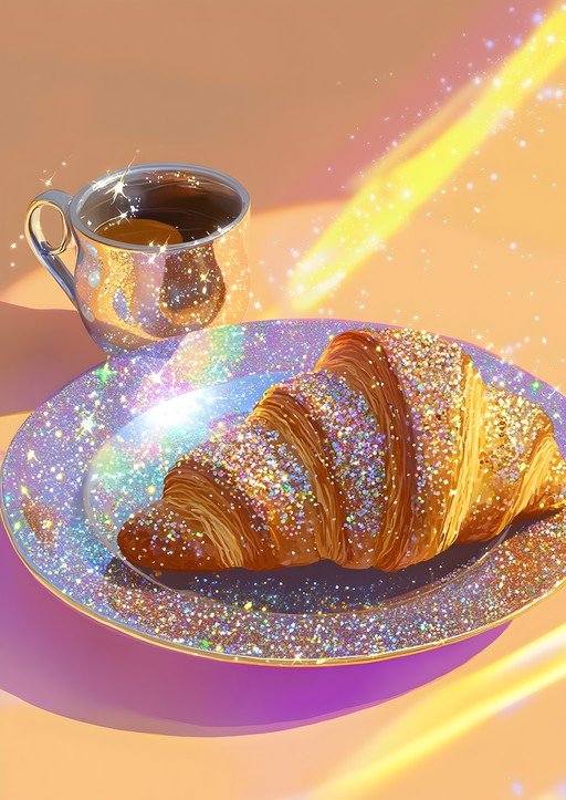 Sparkling Croissant and Coffee