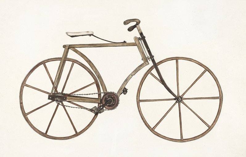 Vintage Wooden Bicycle Illustration