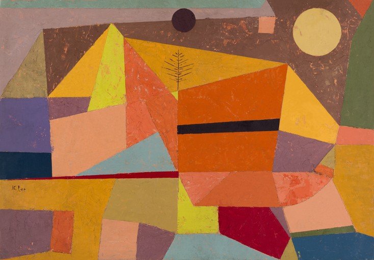 Abstract Landscape with Tree and Sun