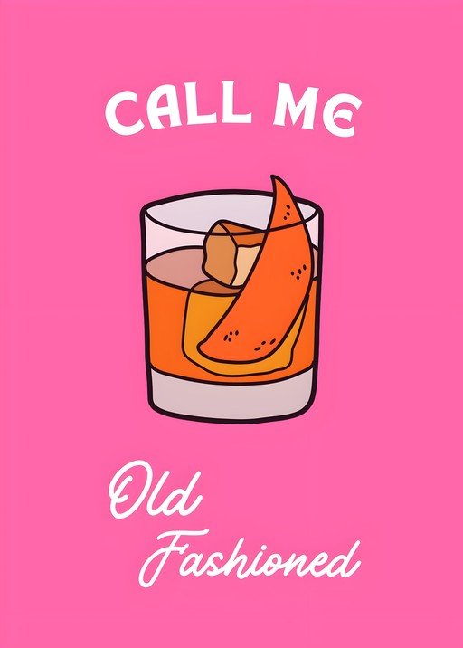 Call Me Old Fashioned Cocktail Graphic
