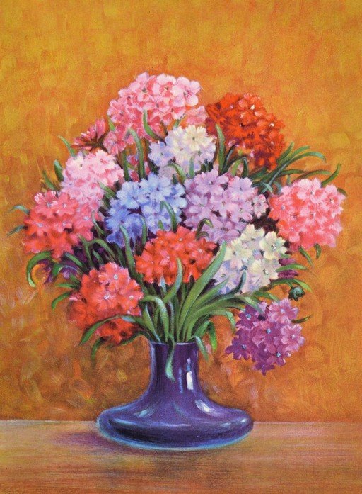 Vibrant Hyacinth Bouquet in a Purple Vase