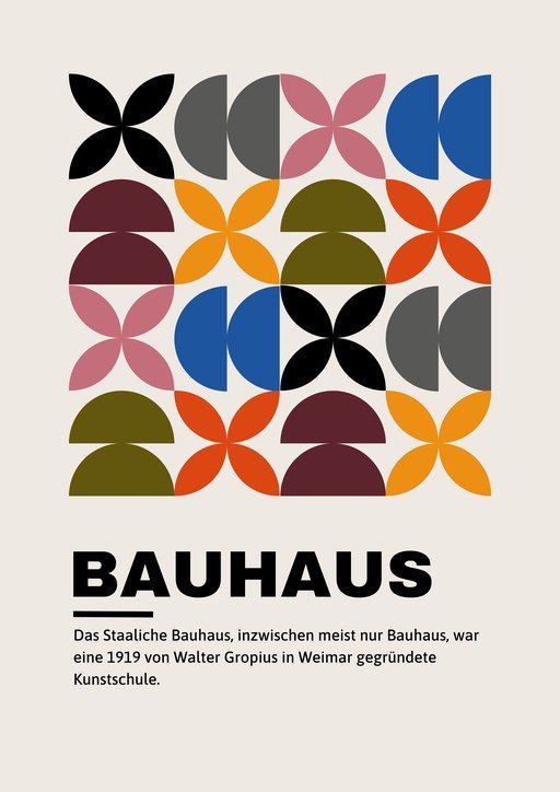 Bauhaus Poster with Geometric Design and Text