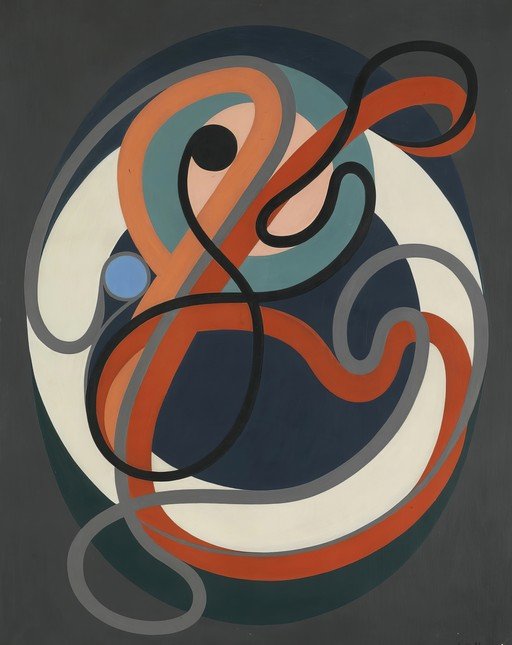 Abstract Composition with Intertwining Lines