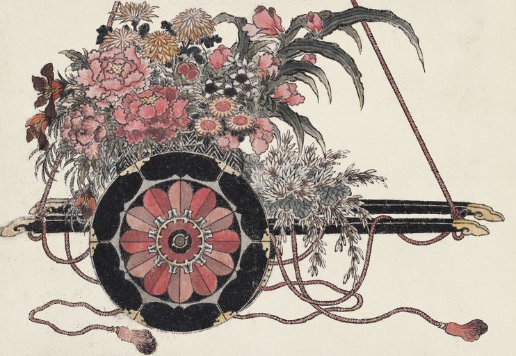 Japanese Cart Laden with Flowers