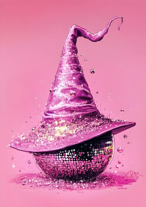 Pink Witch Hat Disco Ball