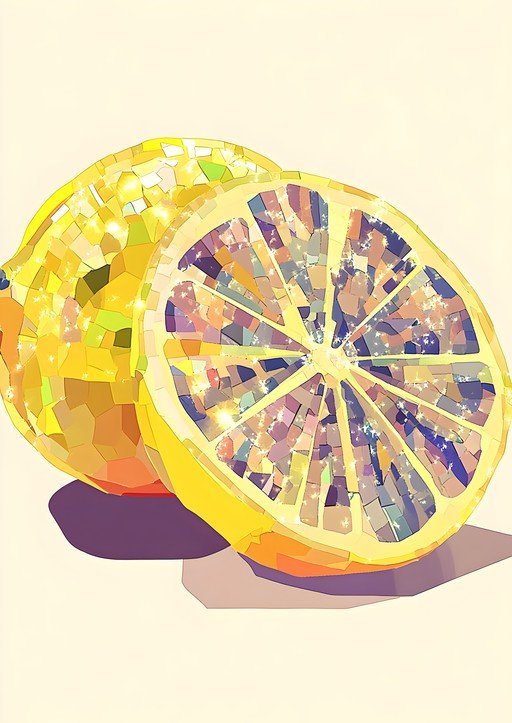 Mosaic Lemon Slice Art