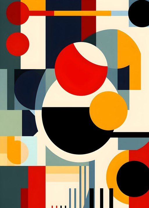 Abstract Geometric Composition with Circles and Rectangles