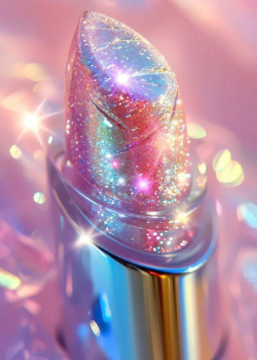 Sparkling Glitter Lipstick in Pink and Blue Hues