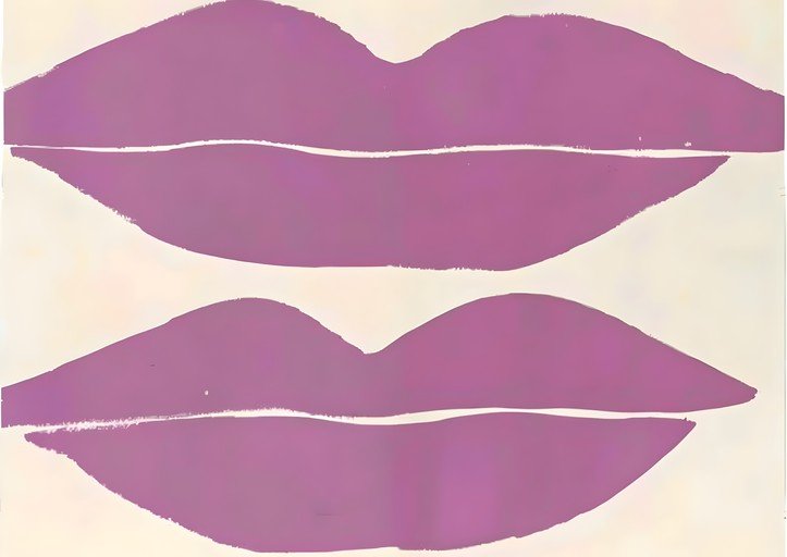 Abstract Purple Lips Art