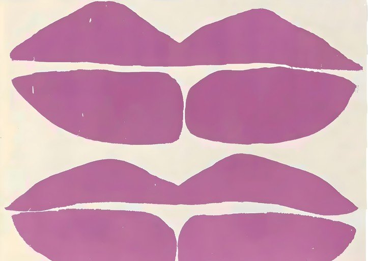 Abstract Purple Lips Graphic