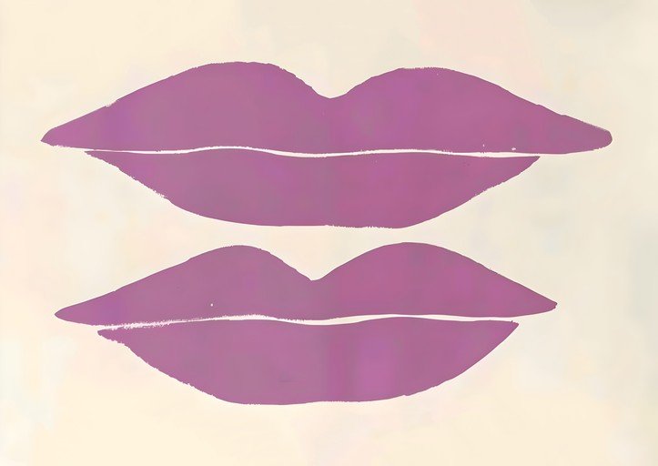 Abstract Purple Lips Graphic