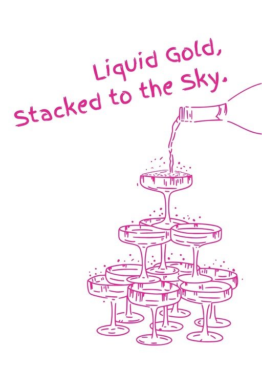 Champagne Tower Illustration