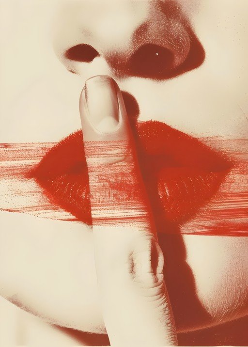 Woman's Lips and Finger: Shhh