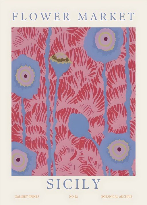 Flower Market Sicily Botanical Archive Print