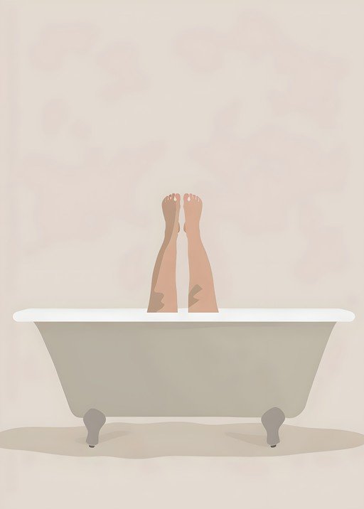 Relaxing Bath with Legs Up