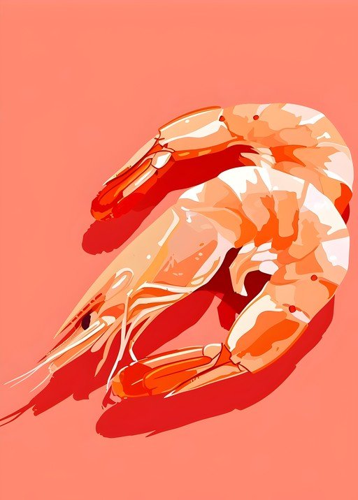 Two Shrimp on a Coral Background