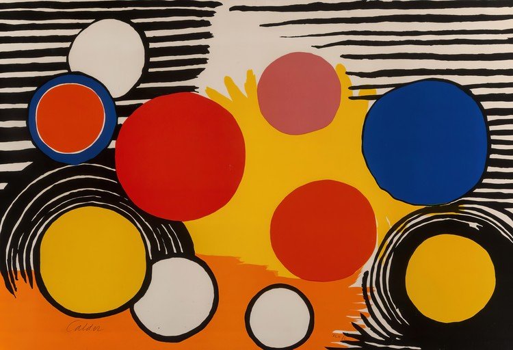 Abstract Composition with Circles and Stripes