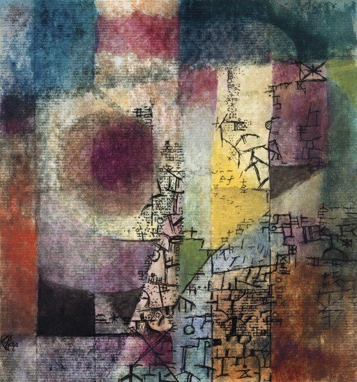 Abstract Composition with Symbols and Textures