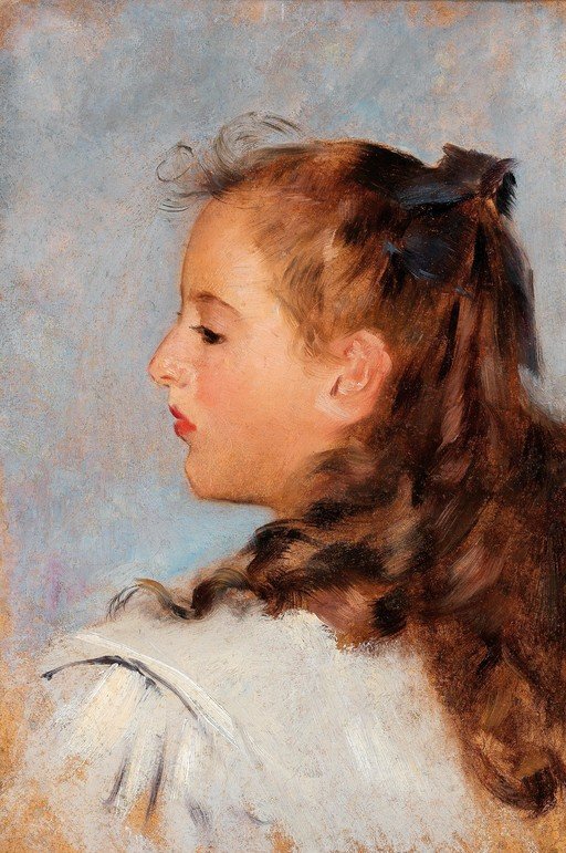 Portrait of a Young Girl in Profile