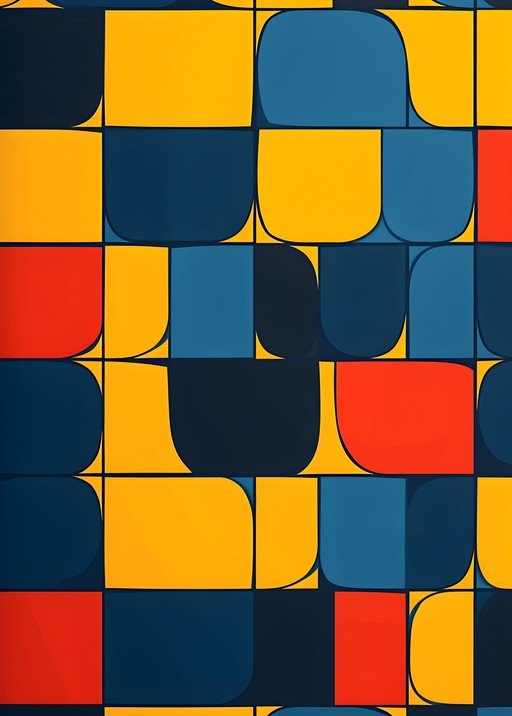 Retro Geometric Pattern with Bold Colors