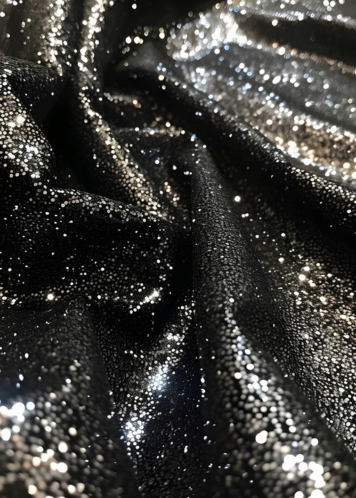 Black Glitter Fabric Texture