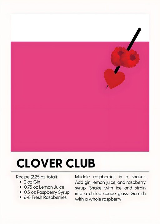 Clover Club Cocktail Recipe and Illustration