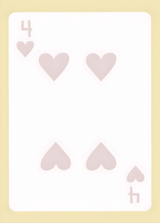 Four of Hearts Playing Card