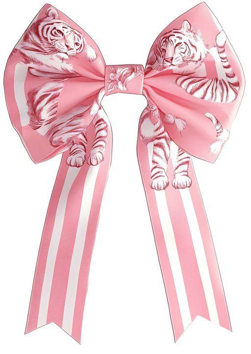 Pink Tiger Bow with Stripes