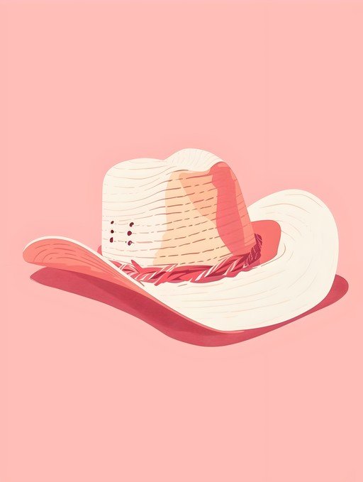 Stylized Cowboy Hat on Pink Background