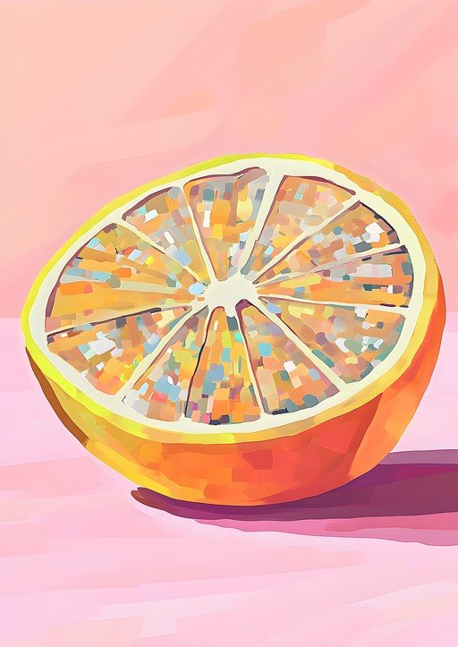 Vibrant Citrus Slice Art