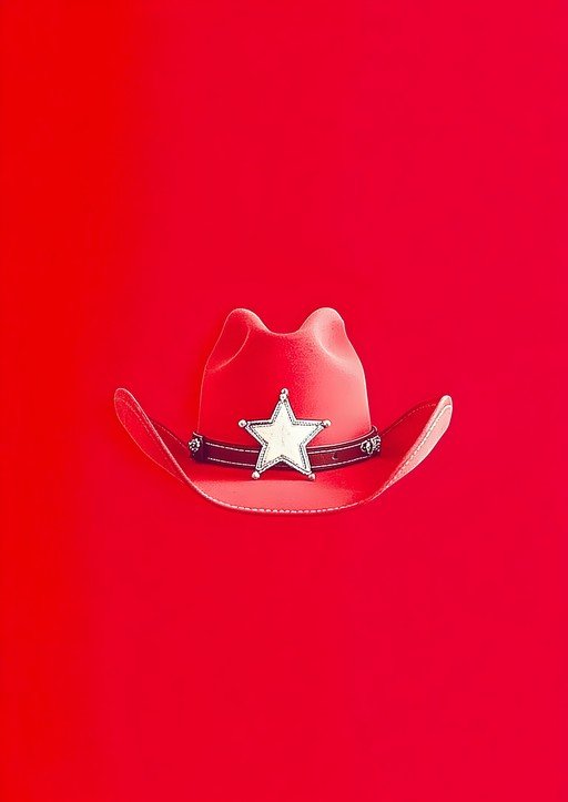 Red Cowboy Hat with Sheriff Badge