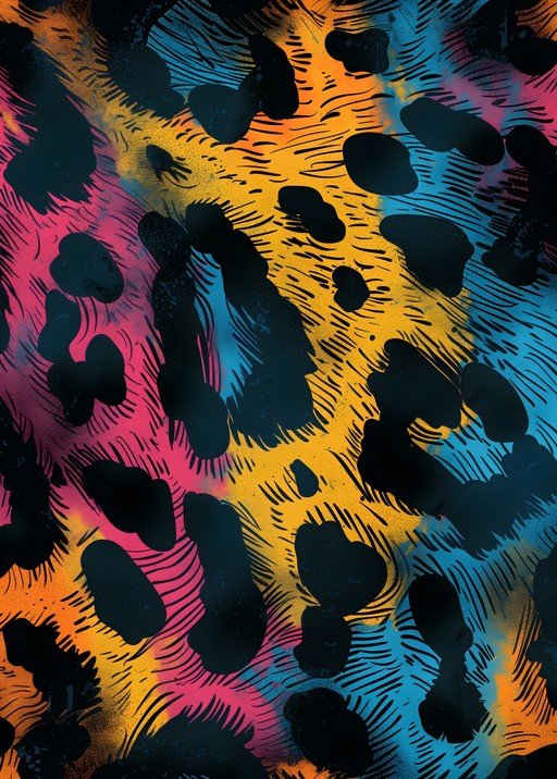 Vibrant Graffiti Leopard Print Pattern