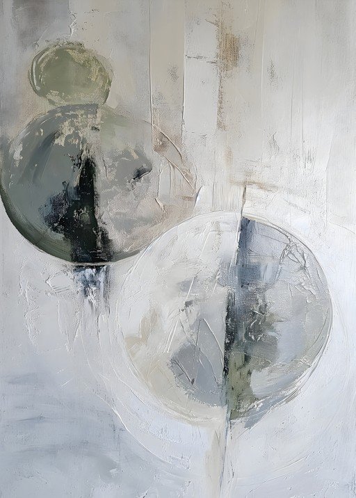 Abstract Circles with Textured Neutral Palette